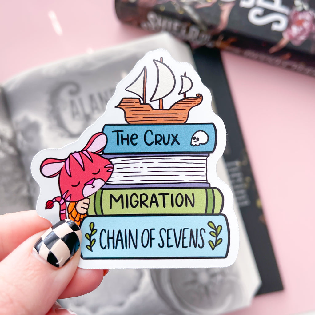 SOS Book Stack Vinyl Die Cut Sticker | Shield of Sparrows OFFICIALLY LICENSED
