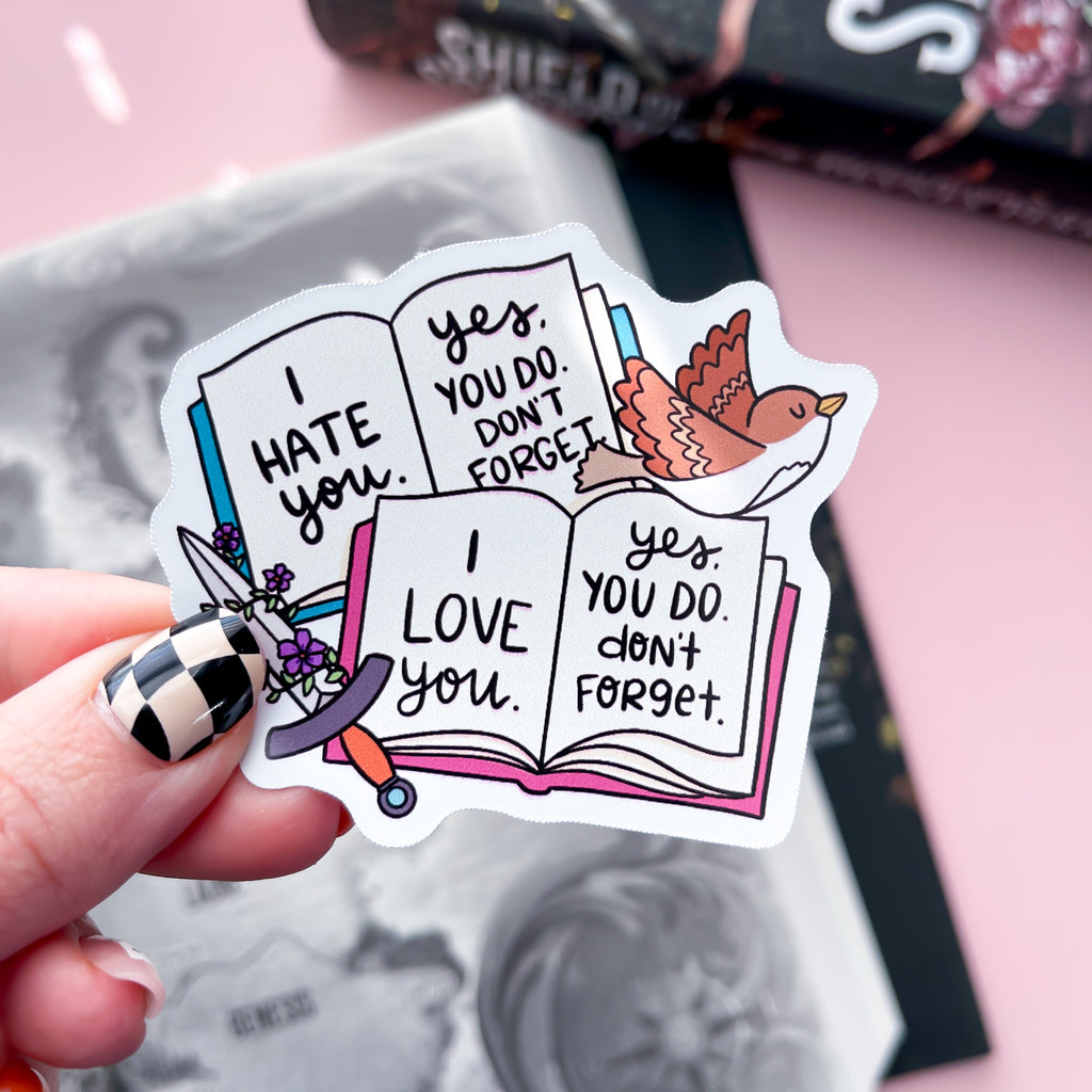 Hate/Love You Vinyl Die Cut Sticker | Shield of Sparrows OFFICIALLY LICENSED