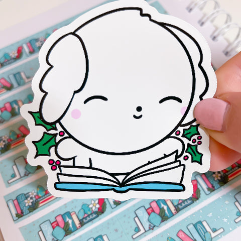 December Bean Reads Vinyl Die Cut Sticker