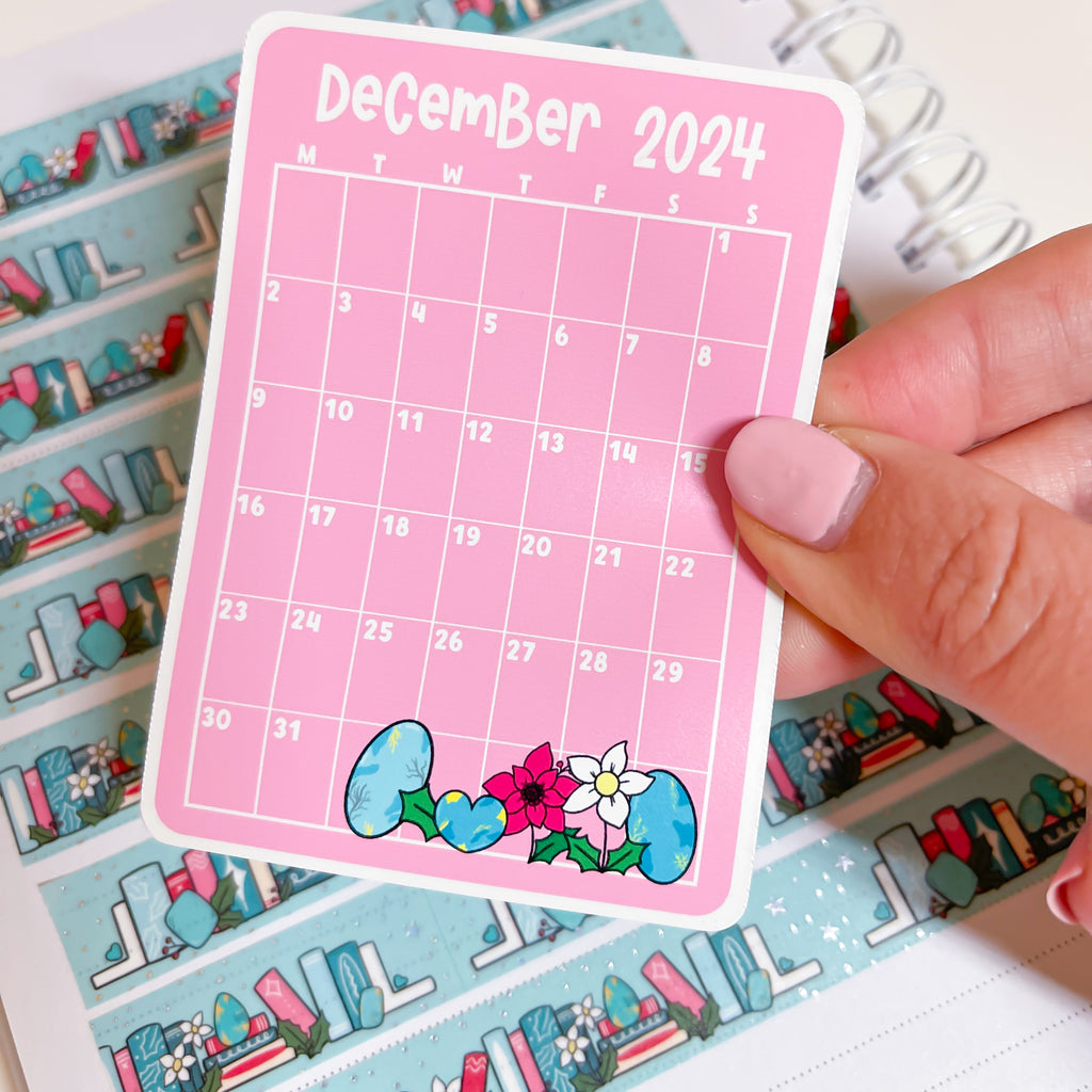 December 2024 Calendar Vinyl Die Cut Sticker