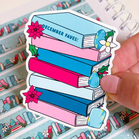 December Fave Books Vinyl Die Cut Sticker