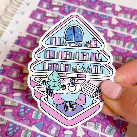 Winter Pocket Library Vinyl Die Cut Sticker