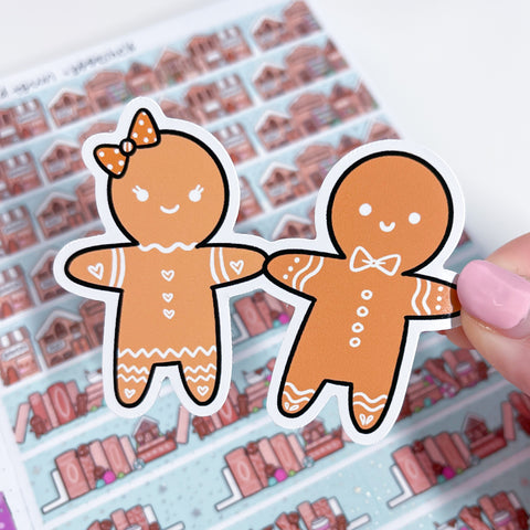 Gingerbread Couple Vinyl Die Cut Sticker