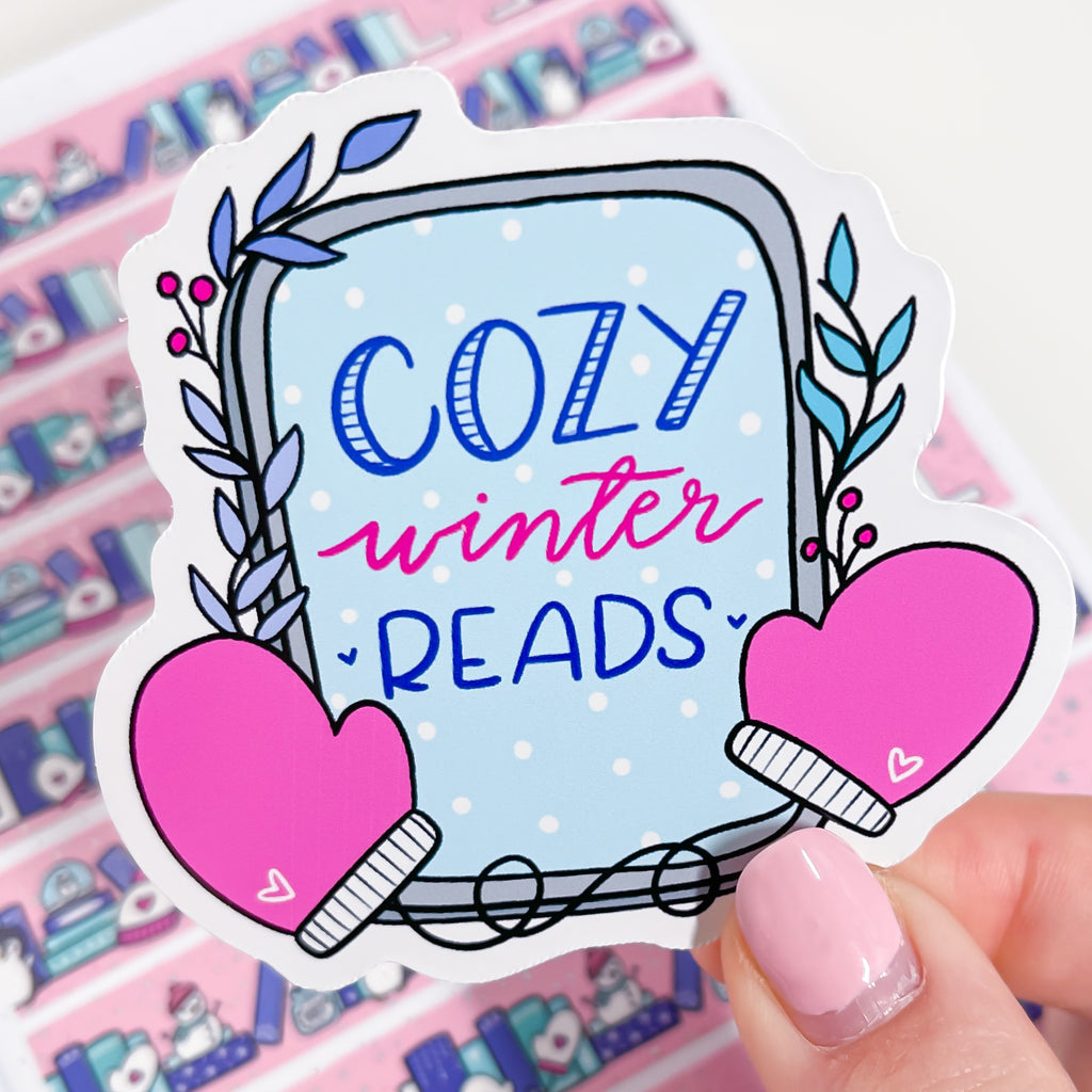 Winter Reads E-Reader Vinyl Die Cut Sticker