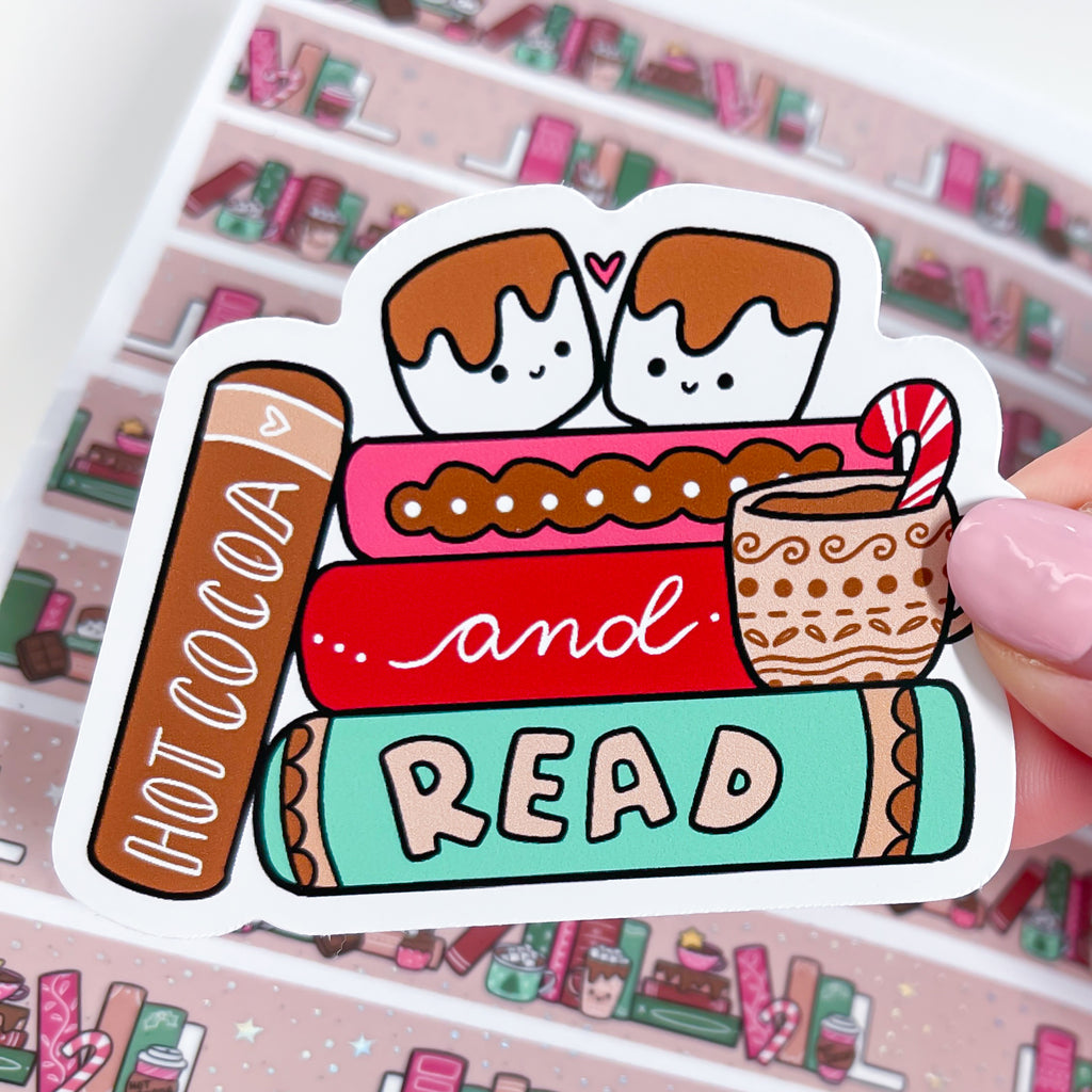 Cocoa and Read Books Vinyl Die Cut Sticker