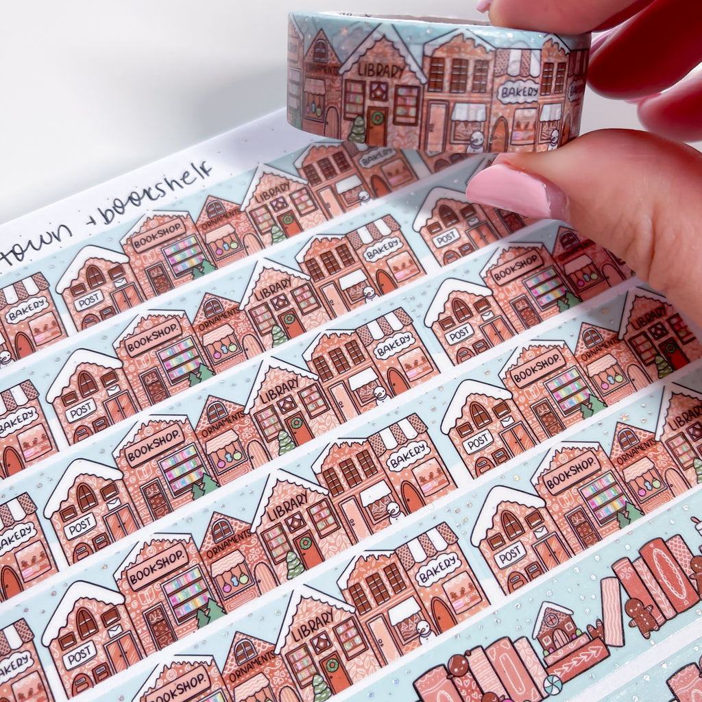 Holo Foil Gingerbread TOWN Washi Tape (15mm)