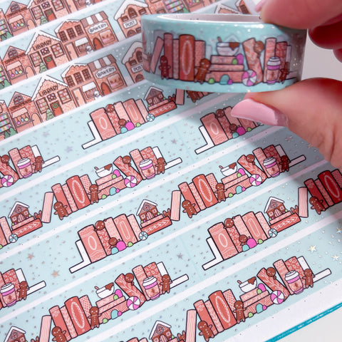 Holo Foil Gingerbread Bookshelf Washi Tape (15mm)