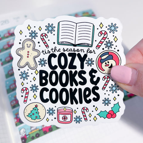 Christmas Books + Cookies Vinyl Die Cut Sticker