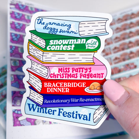 Winter Gilmore Book Stack Vinyl Die Cut Sticker