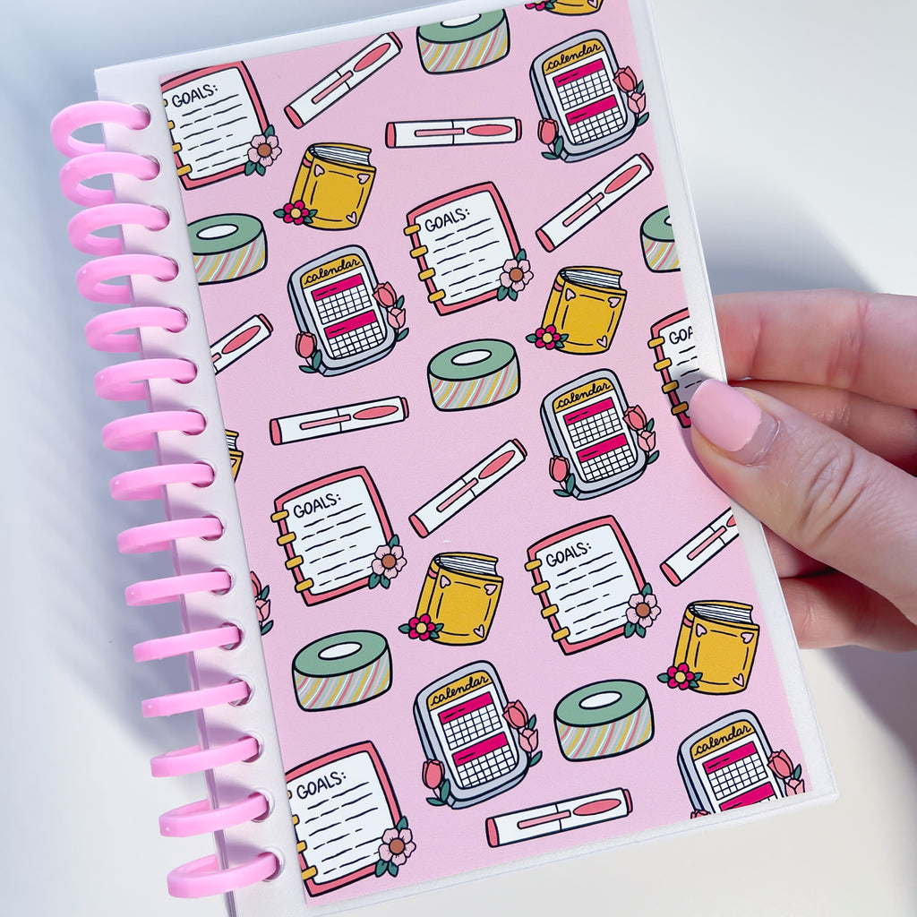 4x6 Journaling Doodles Pink Coil Reusable Sticker Book