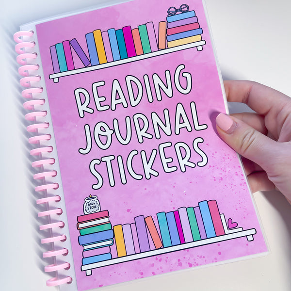 A5 Reading Journal Pink Coil Reusable Sticker Book