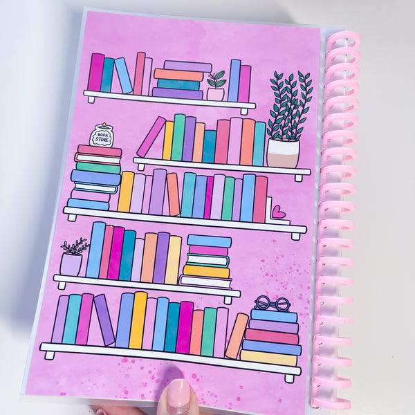 A5 Reading Journal Pink Coil Reusable Sticker Book