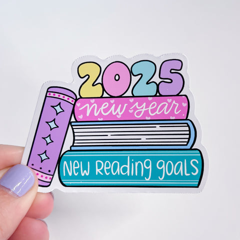 New Year, New Reading Goals Vinyl Die Cut Sticker