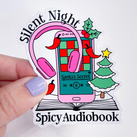 Spicy Audiobooks Christmas Vinyl Die Cut Sticker