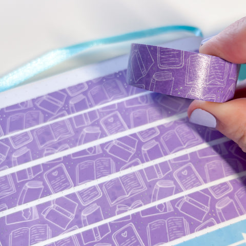 Holo Foil PURPLE Watercolor Bookish Washi Tape (15mm)