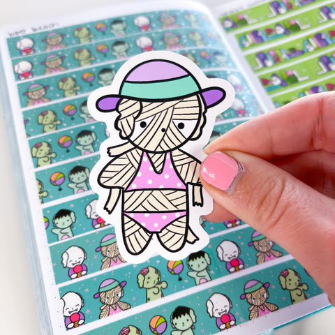 Beach Mummy Bean Premium Vinyl Die Cut