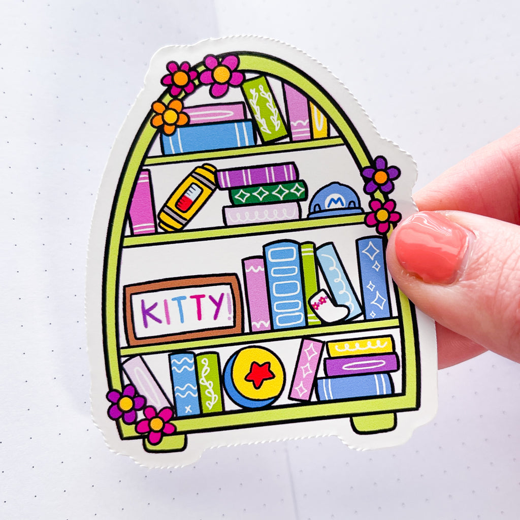 Monster Bookcase Vinyl Die Cut Sticker