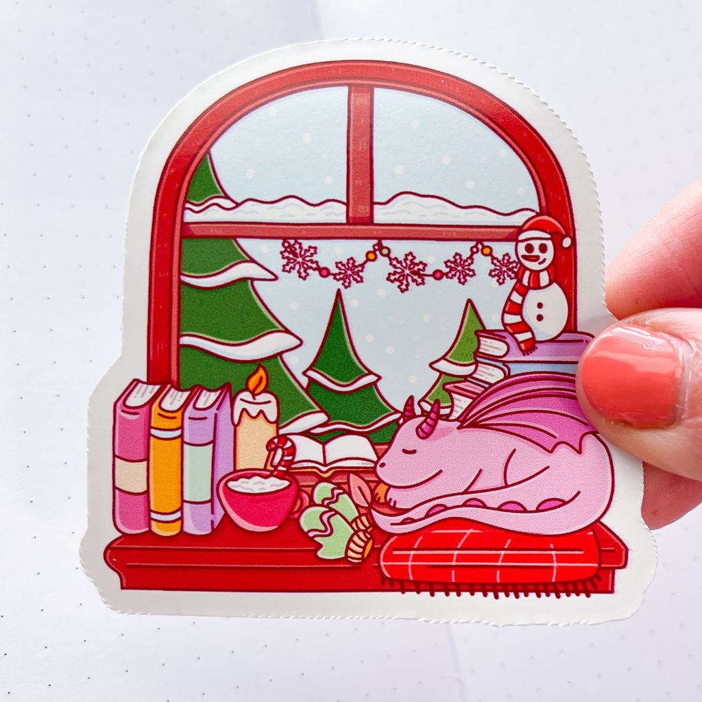 Dragon Christmas Window Vinyl Die Cut Sticker
