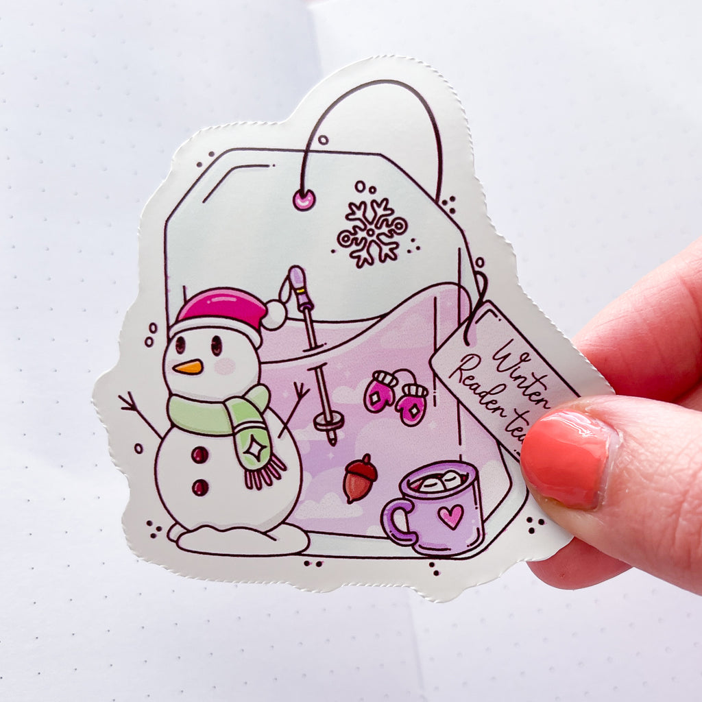 Winter Tea Vinyl Die Cut Sticker