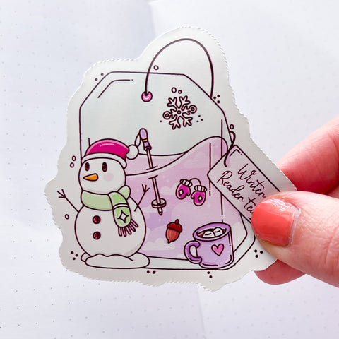 Winter Tea Vinyl Die Cut Sticker