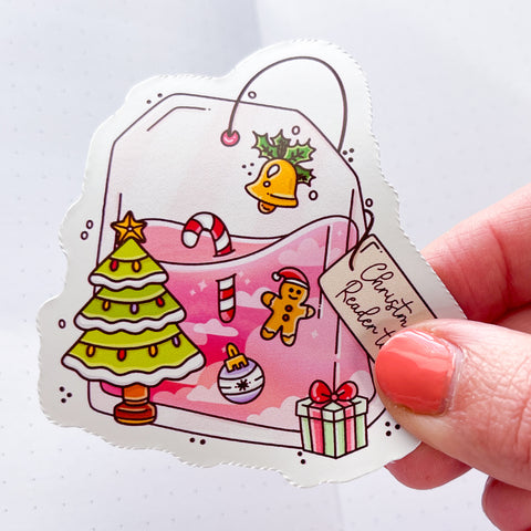 Christmas Tea Vinyl Die Cut Sticker