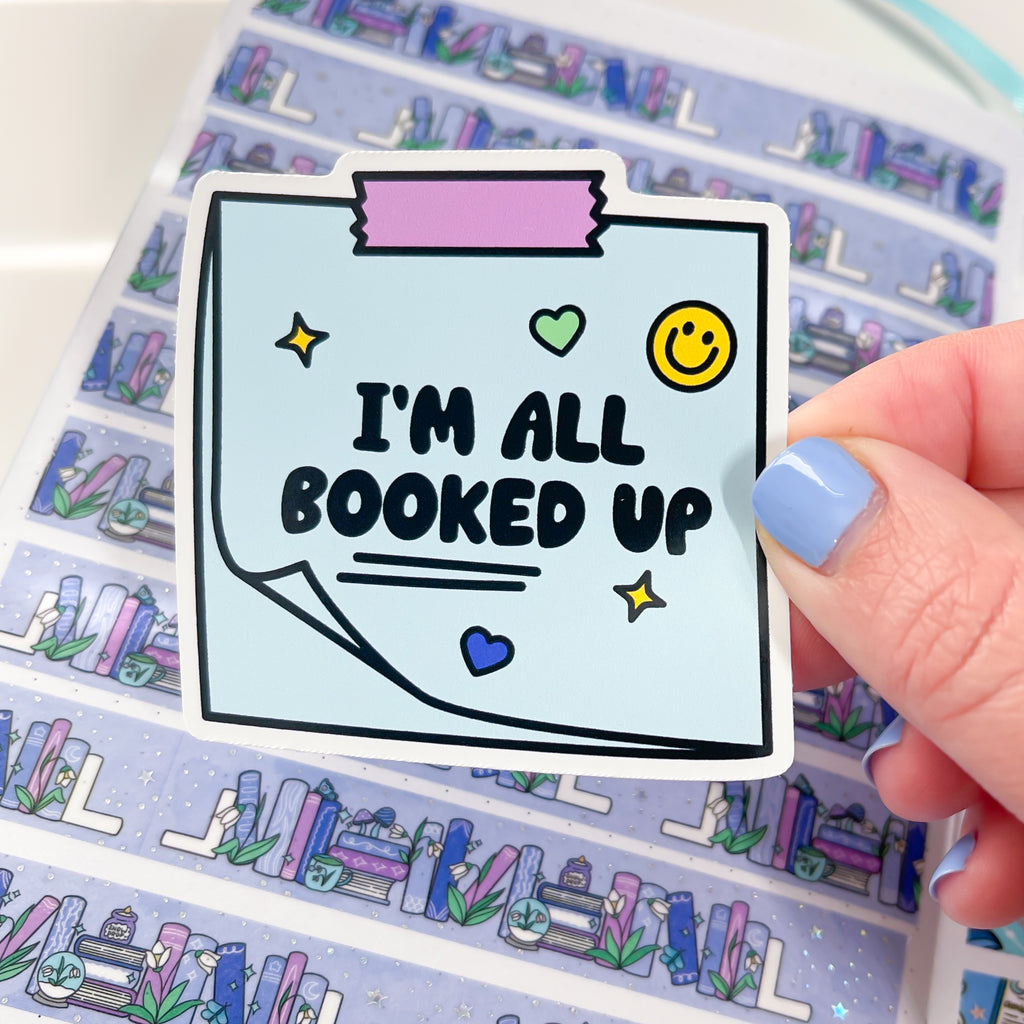 Booked Up Sticky Note Vinyl Die Cut Sticker