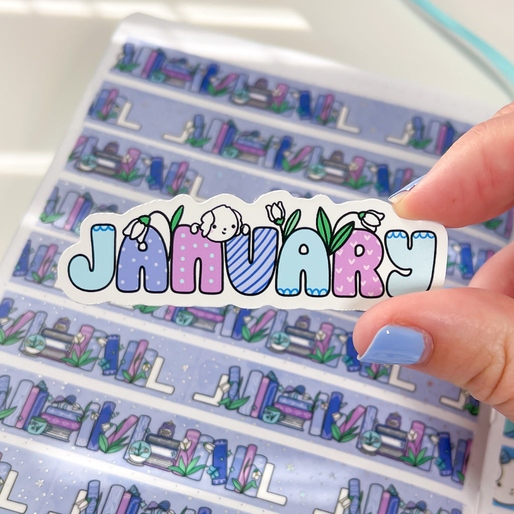 January Bean Vinyl Die Cut Sticker