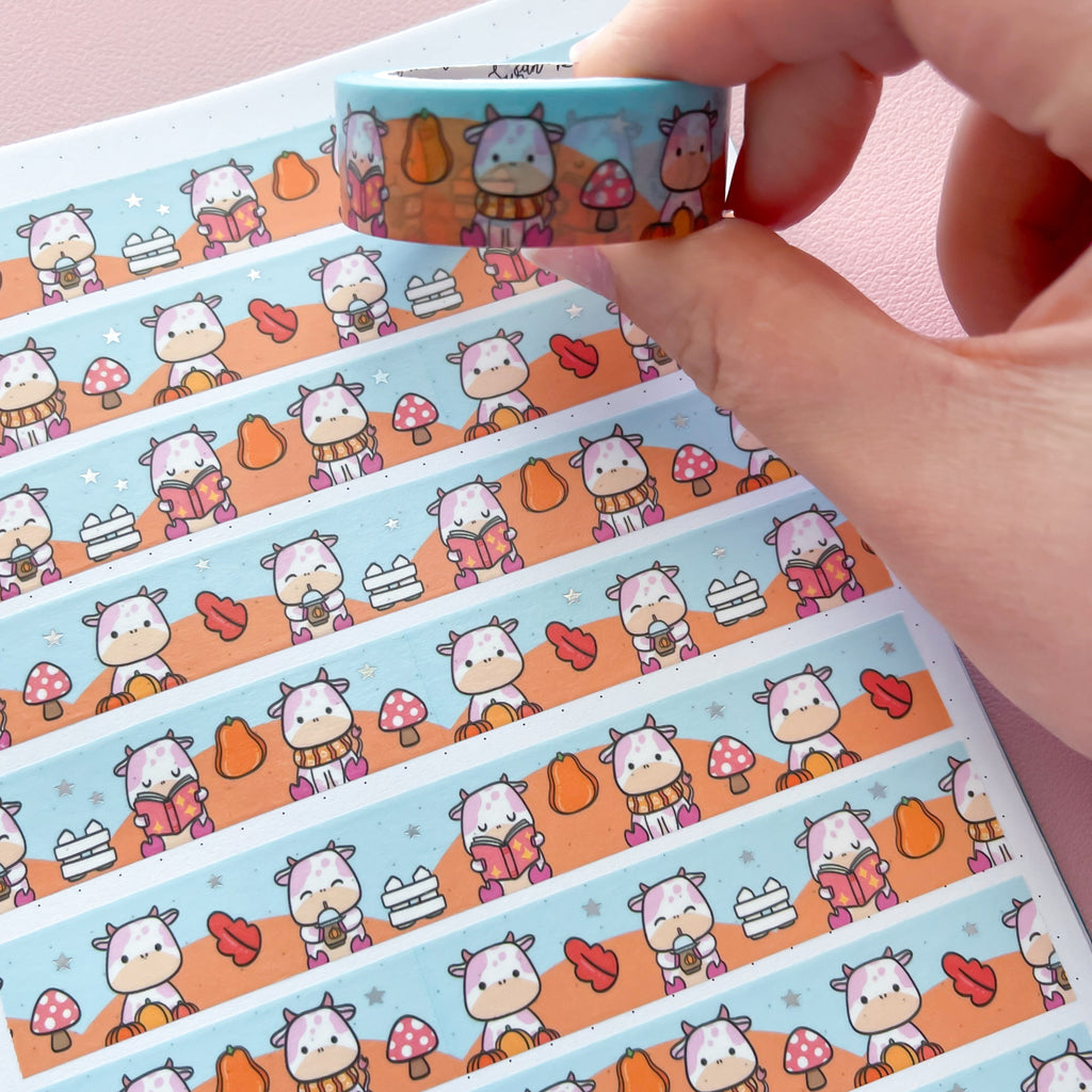 Holo Foil Pumpkin Cow Washi Tape (15mm)