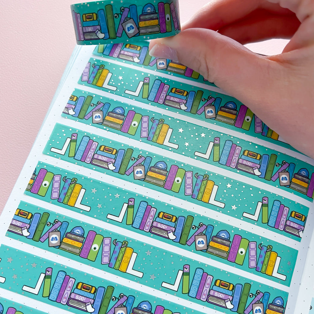 Holo Foil Monsters Bookshelf Washi Tape (15mm)