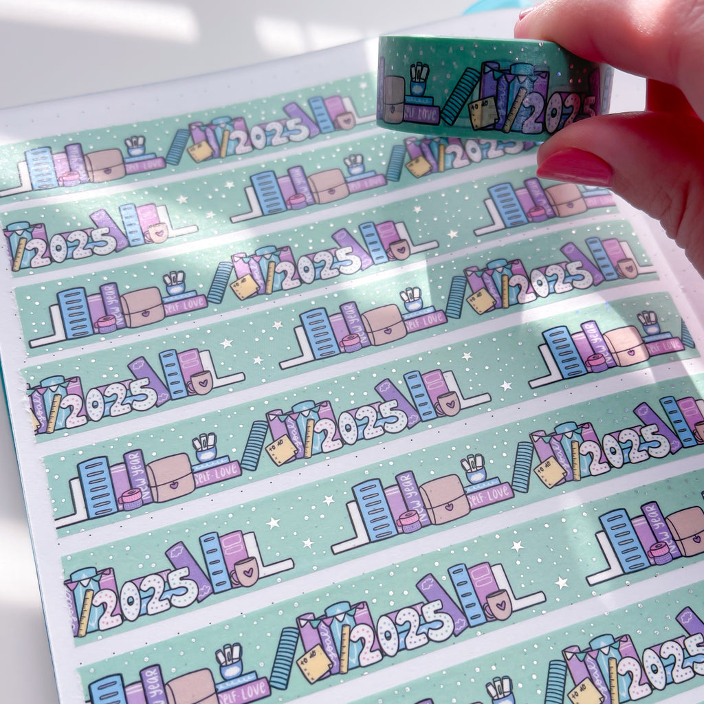 Holo Foil Planner Bookshelf Washi Tape (15mm)