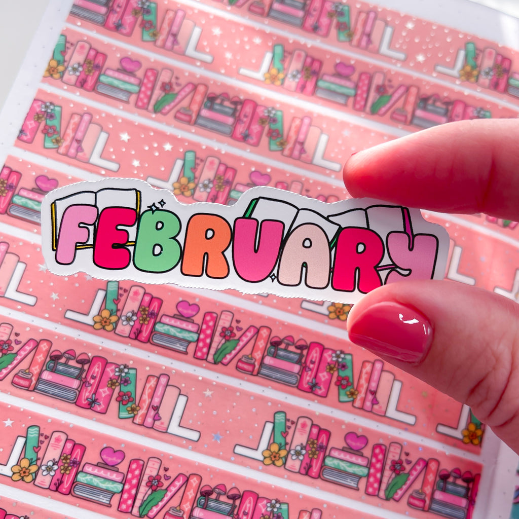 February Bookish Vinyl Die Cut Sticker