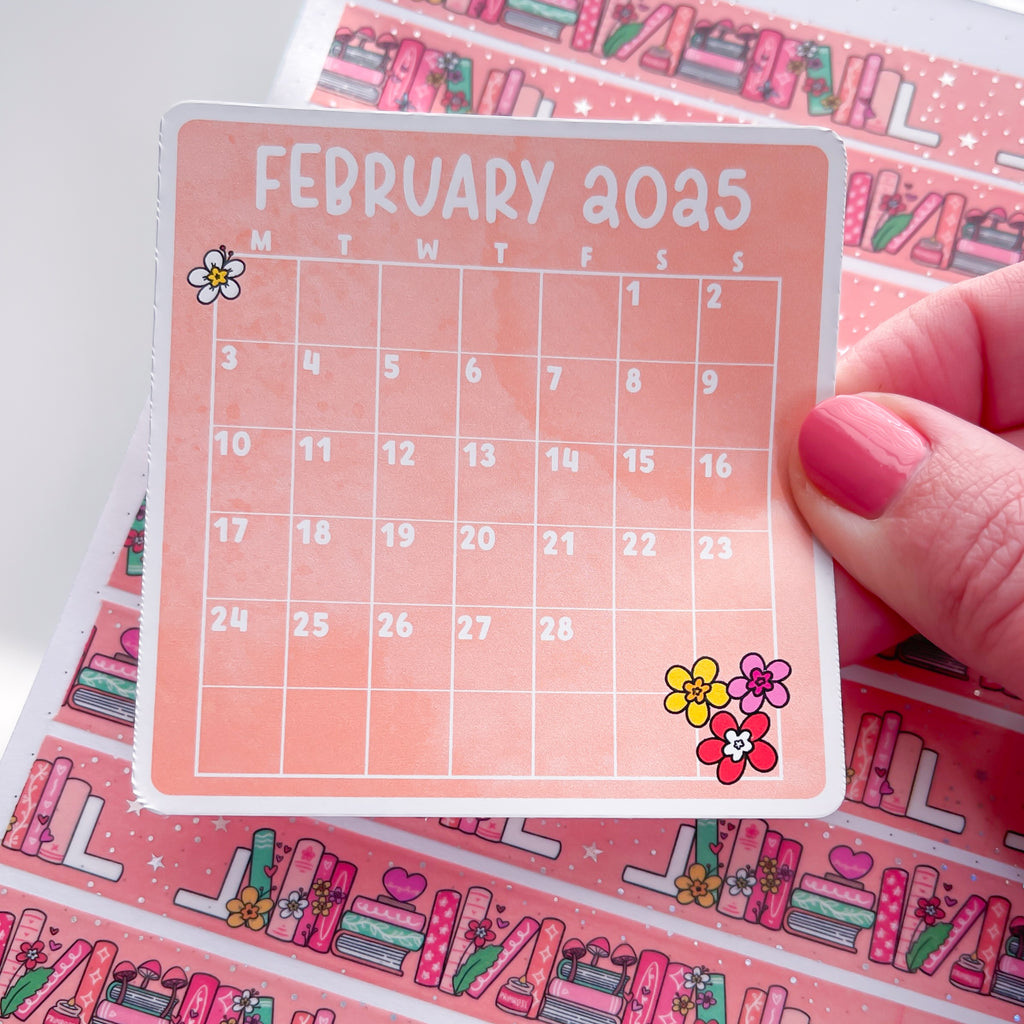 February Calendar 2025 Vinyl Die Cut Sticker