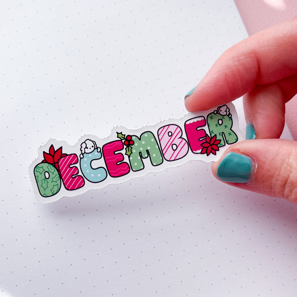 December Bean Vinyl Die Cut Sticker