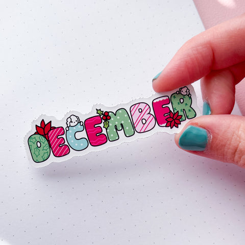 December Bean Vinyl Die Cut Sticker
