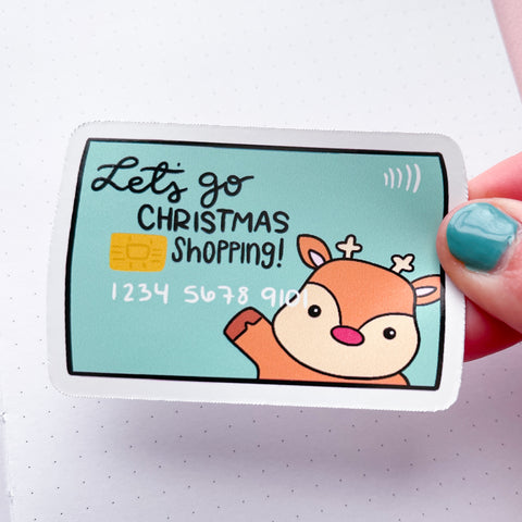 Reindeer Credit Card Vinyl Die Cut Sticker