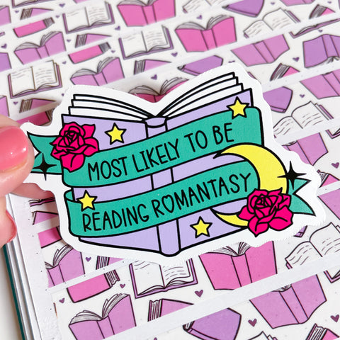 Likely To Read Romantasy Vinyl Die Cut Sticker