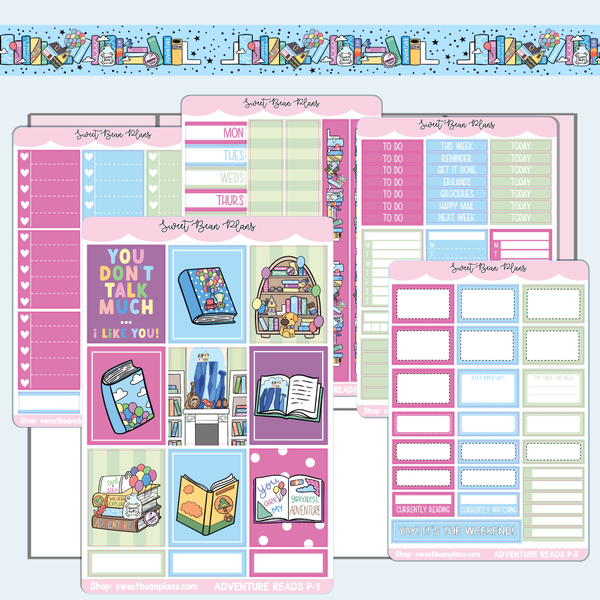 Adventure Reads Weekly Kit Vinyl Planner Stickers