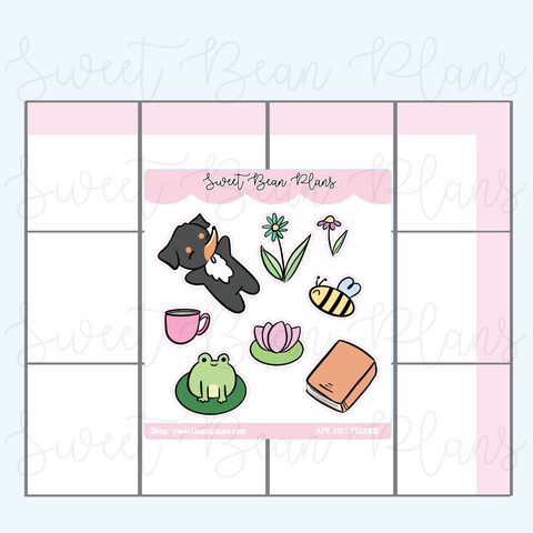 April 21st Postcard Freebie Vinyl Planner Stickers