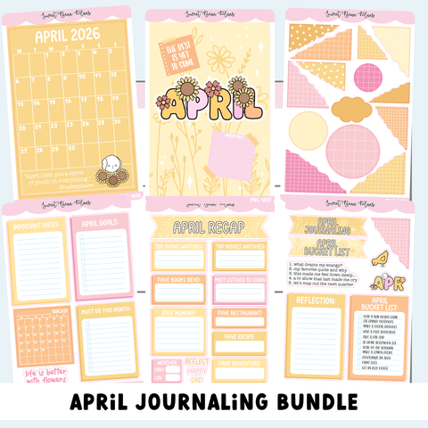 April 2026 JOURNALING Bundle (6 Pages)