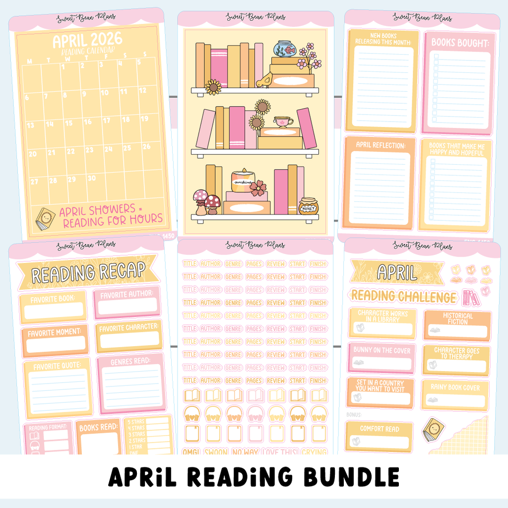 April 2026 READING Journal Bundle (6 Pages)
