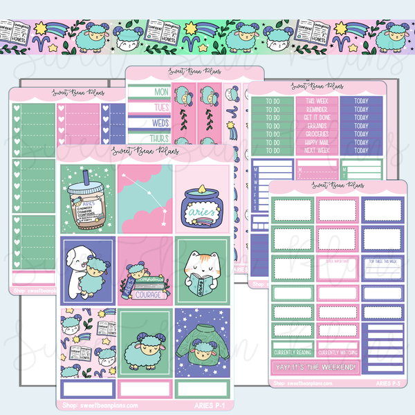 Aries Weekly Kit Vinyl Planner Stickers