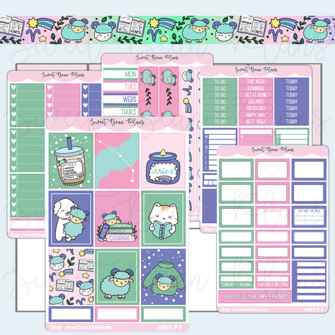 Aries Weekly Kit Vinyl Planner Stickers