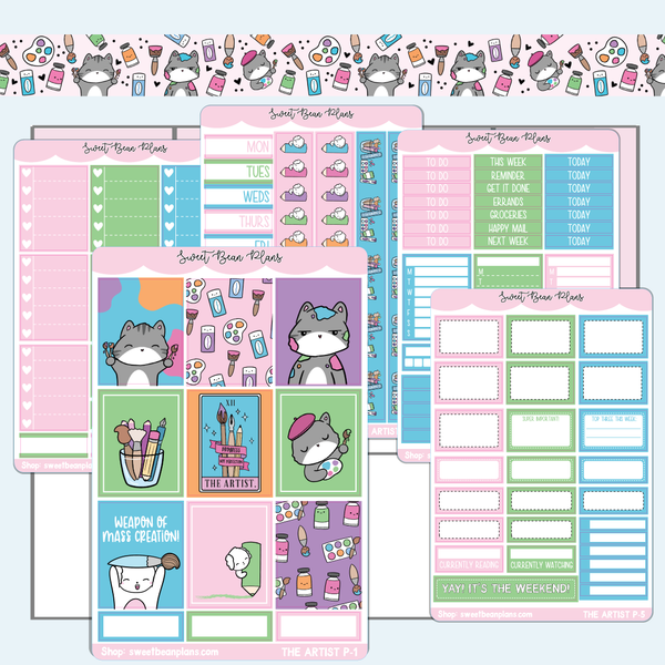 The Artist Weekly Kit Vinyl Planner Stickers