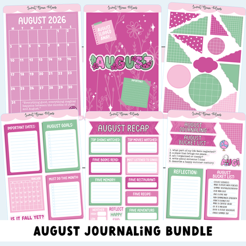 August 2026 JOURNALING Bundle (6 Pages)