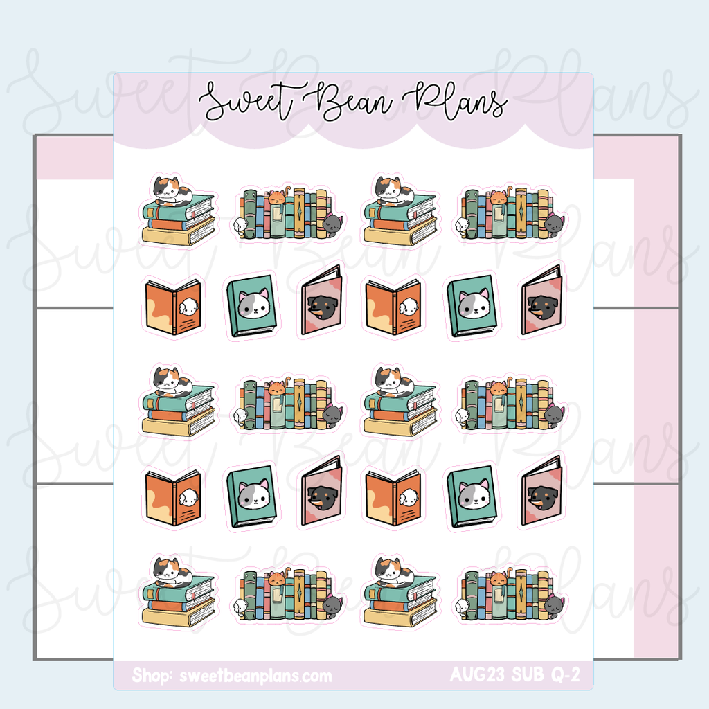 August 2023 Cat Bookish Stickers | VAULT23 Q-2