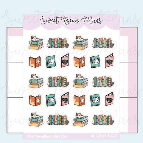 August 2023 Cat Bookish Stickers | VAULT23 Q-2