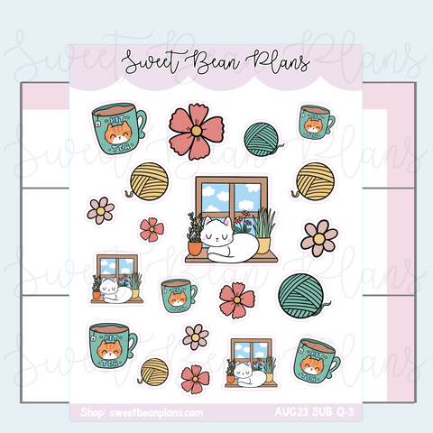 August 2023 Cat Home Stickers | VAULT23 Q-3