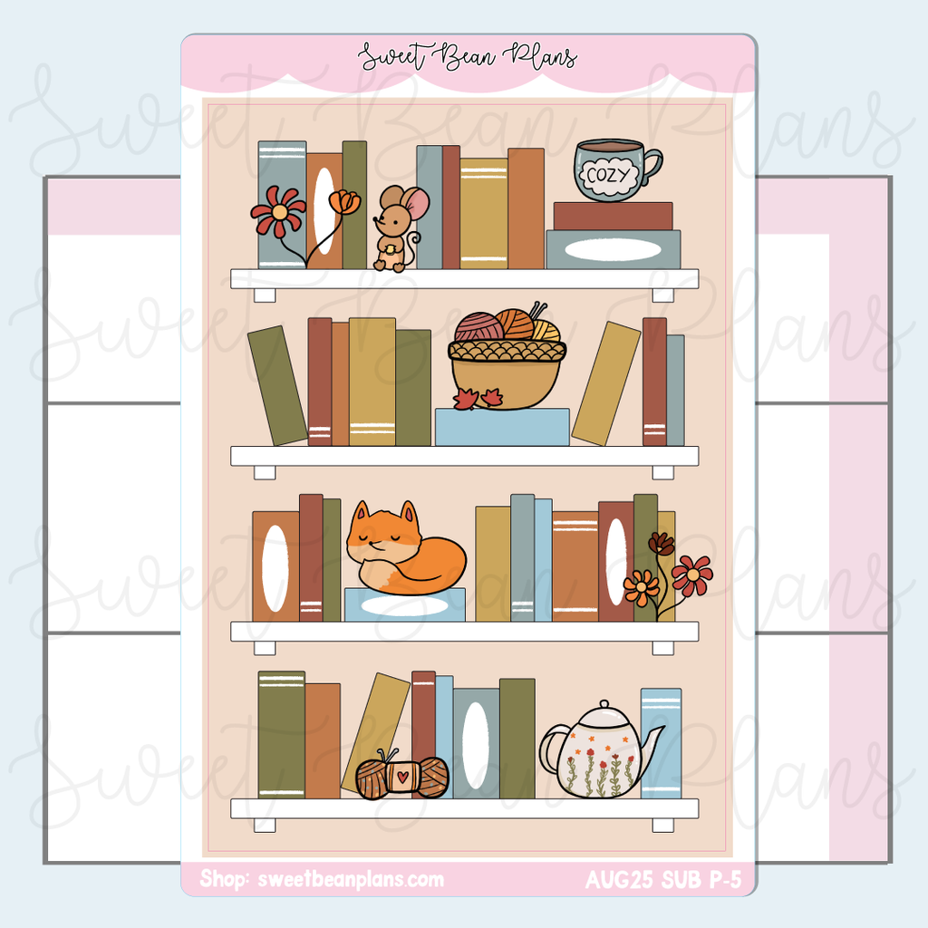 August 2025 Large Bookshelf Sticker | VAULT25 P-5