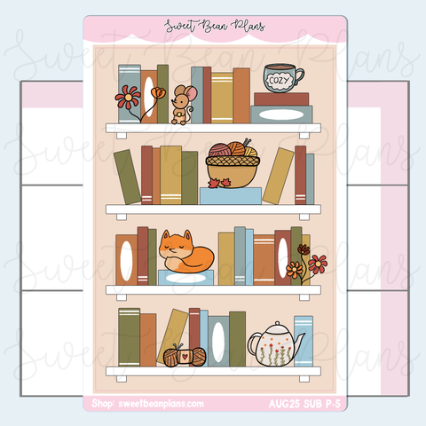 August 2025 Large Bookshelf Sticker | VAULT25 P-5