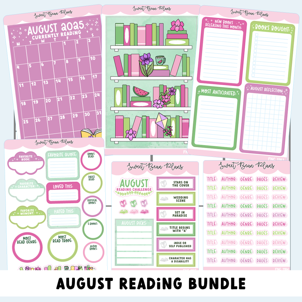 August 2025 READING Journal Bundle (6 Pages)